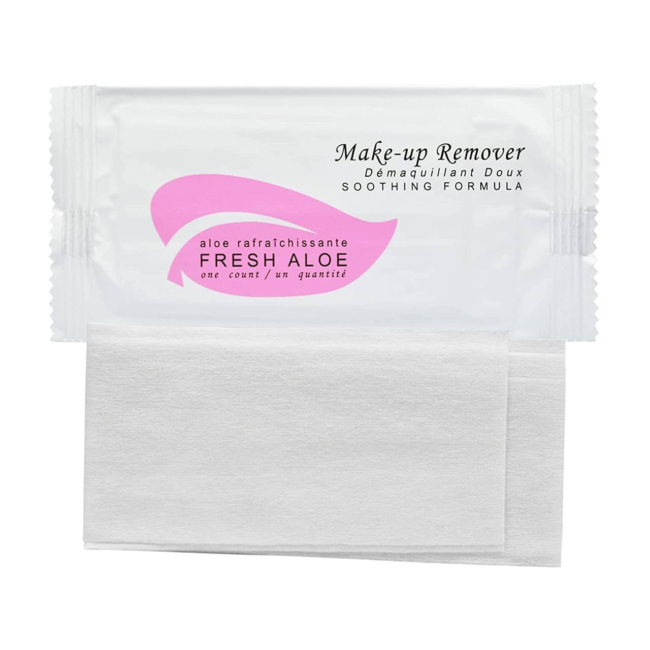 Fresh Aloe Makeup Remover Wipe for Hotel, AirBnB, VRBO, Vacation Rental (Case of 50)