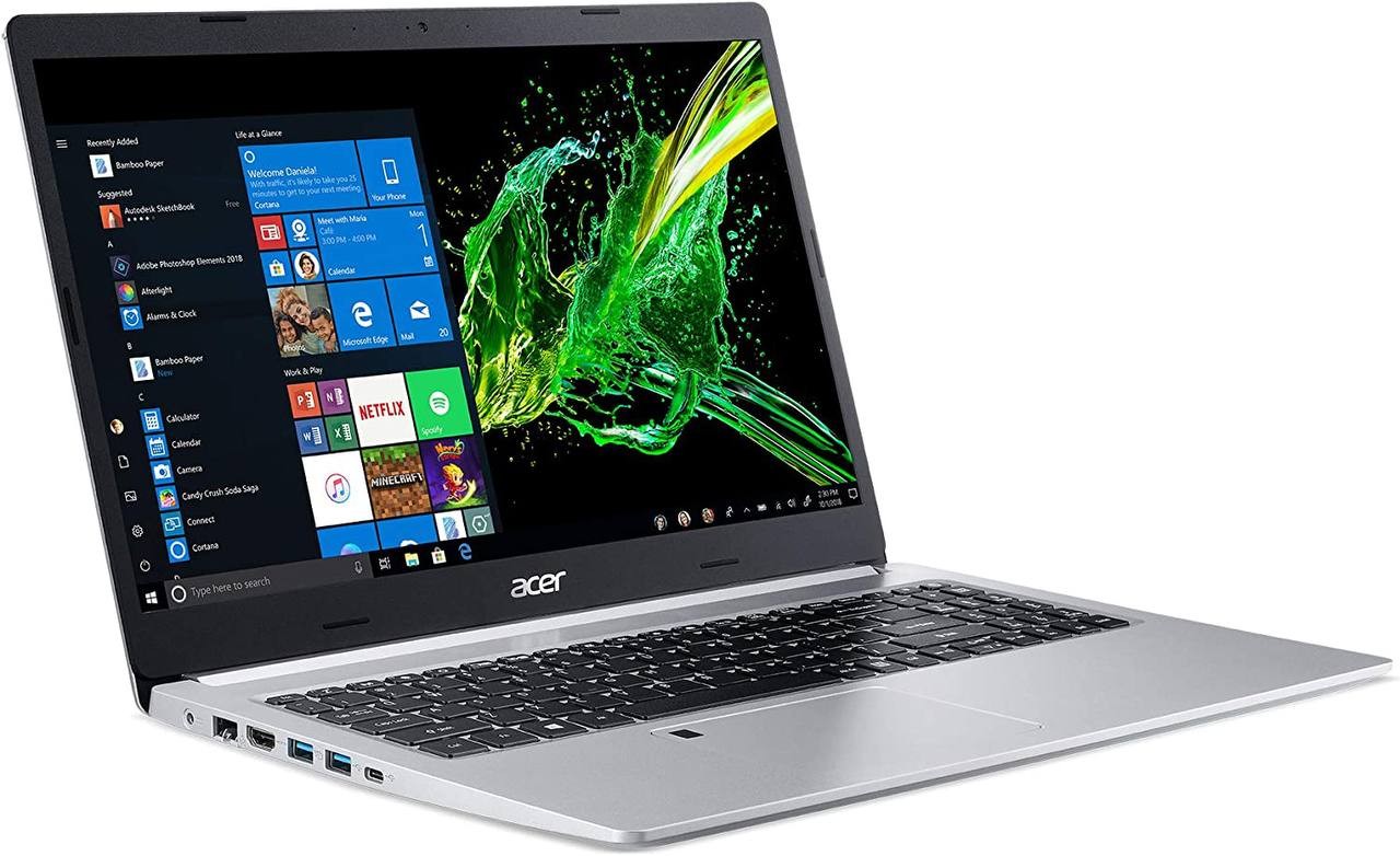 Acer Aspire 5 Slim Laptop, 15.6" Full HD IPS Display, 10th Gen Intel Core i5-10210U, 8GB DDR4, 256GB PCIe NVMe SSD, Intel Wi-Fi 6 AX201 802.11ax, Fingerprint Reader, Backlit KB, A515-54-59W2, Silver