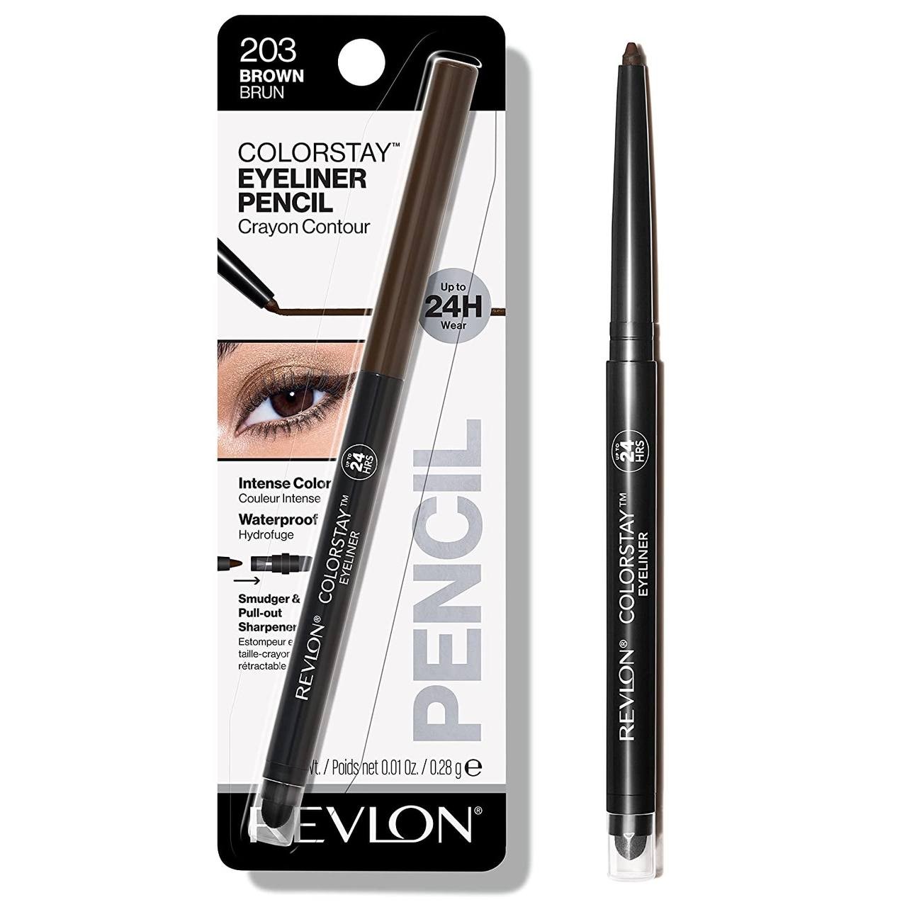 Pencil Eyeliner by Revlon, ColorStay Eye Makeup with Built-in Sharpener, Waterproof, Smudgeproof, Longwearing with Ultra-Fine Tip, Black Brown, 0.01 OzConcealer - Improves the Appearance of Dark Circl
